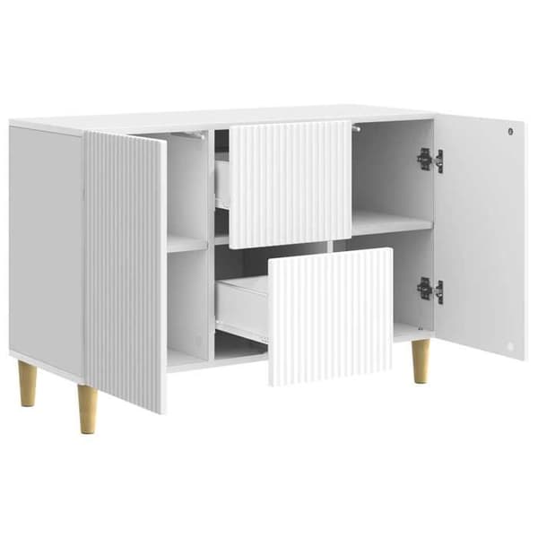 Maison Exclusive - Hvid glans buffet 89 x 34,5 x 60 cm Ingeniørtræ