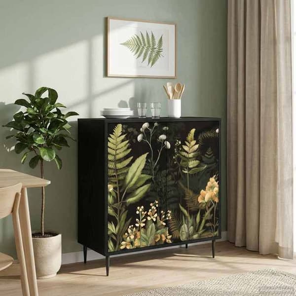 Maison Exclusive - Buffet RHENEN Sort eg 69 x 33 x 76 cm Ingeniørtræ