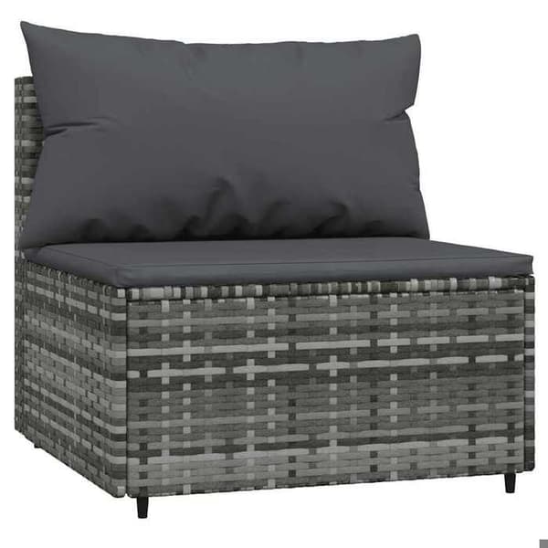 Maison Exclusive - Centrala trädgårdssoffor och kuddar 2 st Grå flätad resin Grå