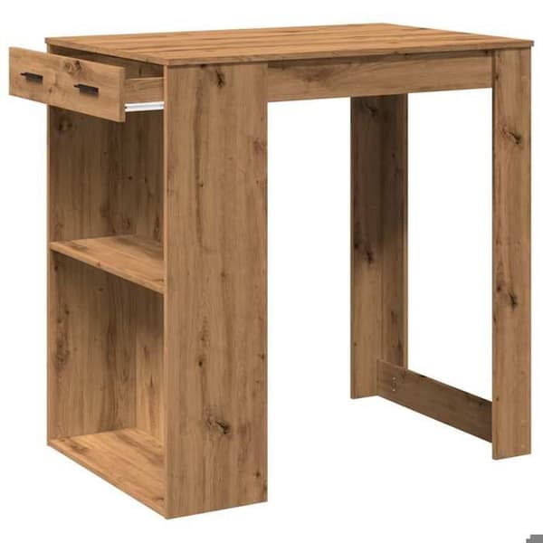 Maison Exclusive - Barbord i håndlavet egetræ 102x70x103,5 cm ingeniørtræ
