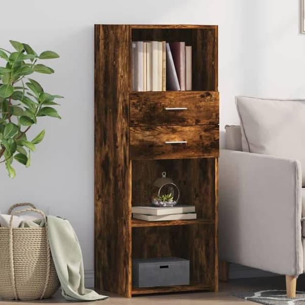 Maison Exclusive - Buffé hög ekrökt 45x42,5x124 cm ingenjörsträ