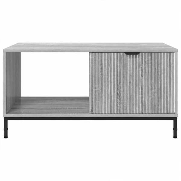 Soffbord - EXKLUSIV HEM - Grå Sonoma 90 x 49 x 46 cm - Ingenjörsträ - Rektangulär - Förvaring Gris Sonoma