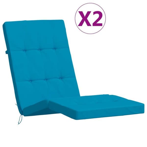 Maison Exclusive - Långfällstolar kuddar set om 2 ljusblå oxfordtyg ljusblå