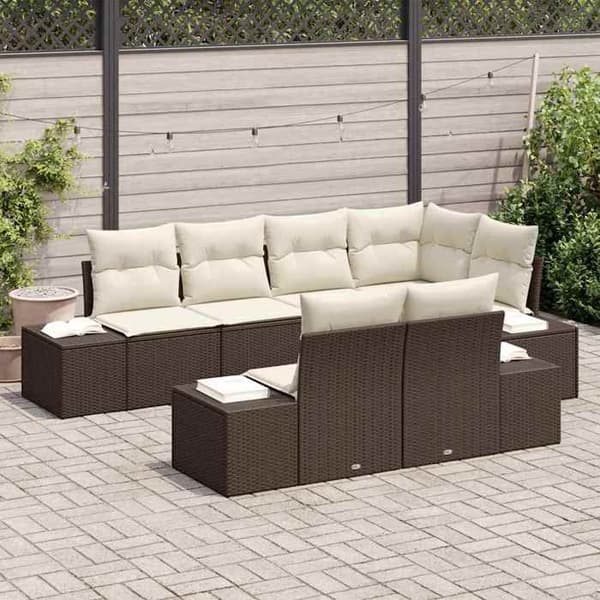 Maison Exclusive - 7 pc have sofa sæt i brun og creme polyrotin