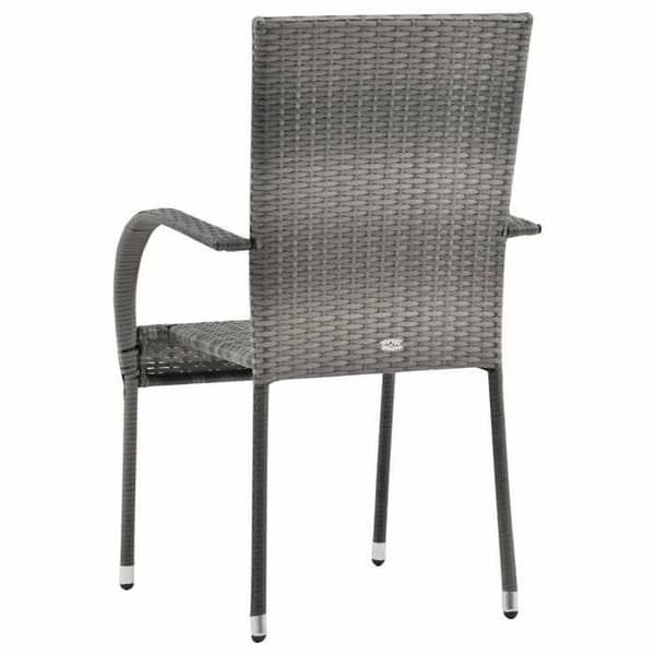 Maison Exclusive - Stapelbara utomhusstolar set om 4 Grå flätad resin grå
