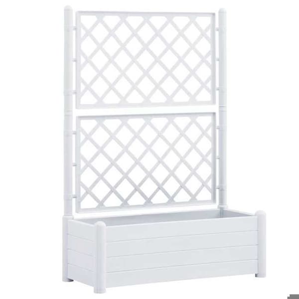 Maison Exclusive - Blomlåda med spaljé 100x43x142 cm PP Vit