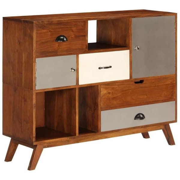 Maison Exclusive - Buffet 115x35x86 cm Solid akacietræ Mörk honungsyta