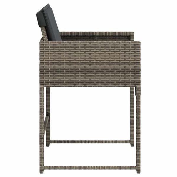 Maison Exclusive - Trädgårdsstolar med kuddar, set om 4, grå flätad resin Grå