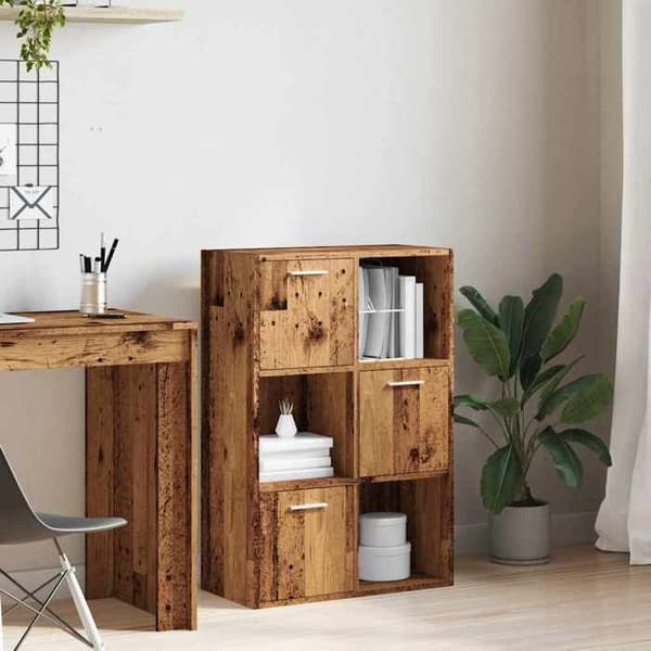 Maison Exclusive - Bibliotek gammel træ 60,5x30x90 cm ingeniørtræ