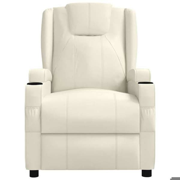 Maison Exclusive - Hvid creme Læderlook Lænestol