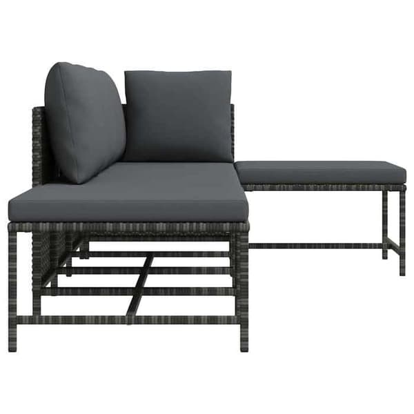Maison Exclusive - Trädgårdsmöbler 5 delar med kuddar Grå Flätad resin