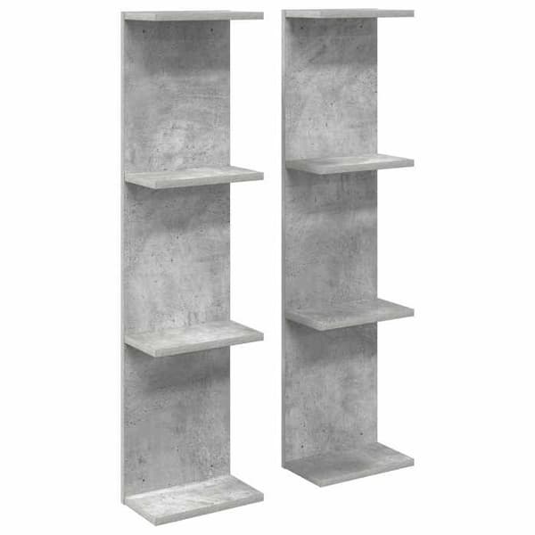 Maison Exclusive - Væghylde 2 stk Grå beton 25 x 15 x 100 cm