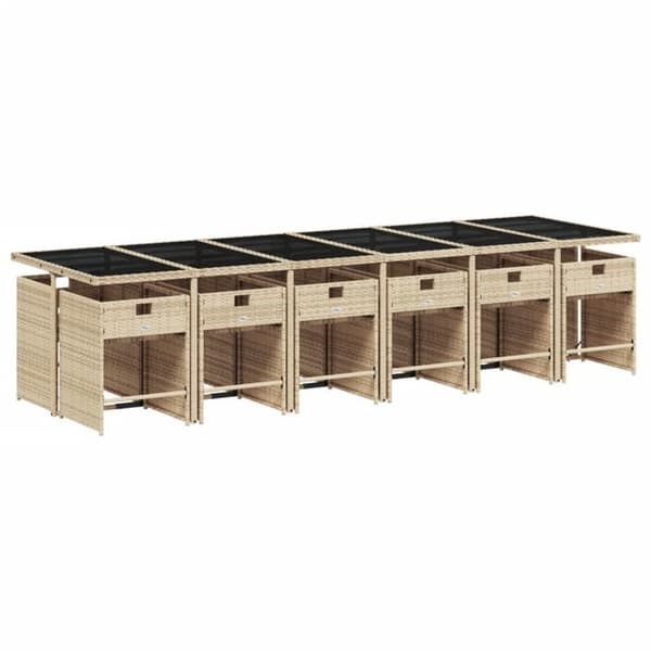 Maison Exclusive - Puutarhakalusteryhmä ja tyynyt 13 kpl beige