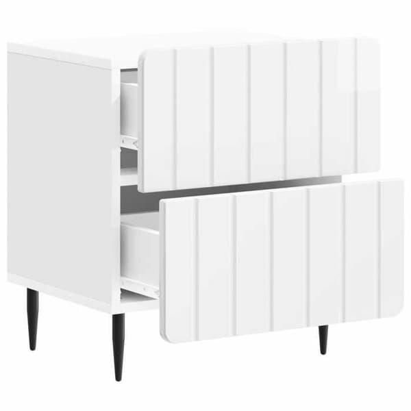 Maison Exclusive - Sängbord 2 delar Vit glansig 43 x 34,5 x 49,5 cm