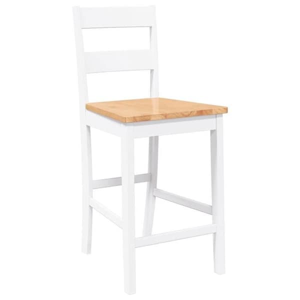 Maison Exclusive - Barstolar 2 st vit massiv gummiträ