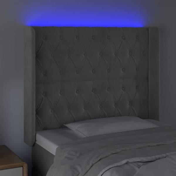 Maison Exclusive - LED-päätyharso Vaaleanharmaa 103x16x118/128 cm Sametti ljusgrått
