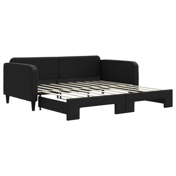 Maison Exclusive - Sovesofa med udtræksseng sort 90x190 cm stof