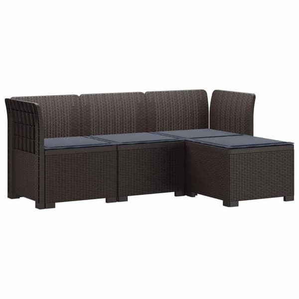 Havemøbel - EKSKLUSIVT HUS - Poly rattan - 4 pladser - Brun - Vejrbestandig brun
