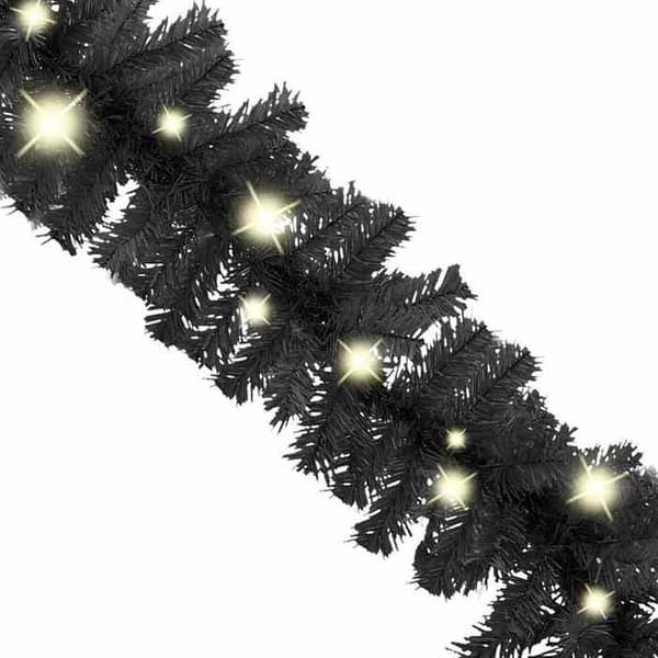 Julekrans - EKSKLUSIV HUS - 20 m - 300 LED - USB 5V Strøm - Sort Svart