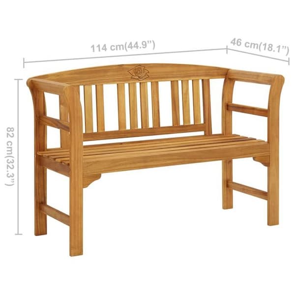 Maison Exclusive - Bænk rosa 1-plads 114 cm Solid akacietræ Naturlig