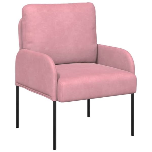 Soffa - EXKLUSIVT HEM - Med kudde 55cm - Rosa - Polyesteröverdrag - Metallben Ros