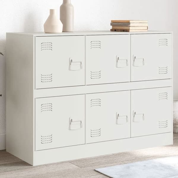 Maison Exclusive - Hvidt buffet 99x39x73 cm stål Vit