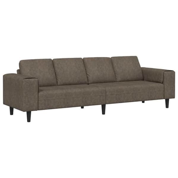 Soffa - EXKLUSIVT HUS - 250 x 77 x 76 cm - Mörkgrå - Fläckbeständig polyester - Mjuka skumkuddar Mörkgrå
