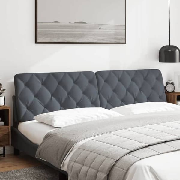 Maison Exclusive - Mörkgrå sänggavelkudde 200 cm sammet Mörkgrå