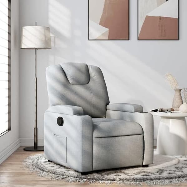 Maison Exclusive - Lätt grå tygfåtölj med lutning Ljusgrått