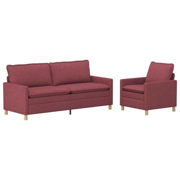 Maison Exclusive - 2-delars Soffgrupp Bordeaux Tyg