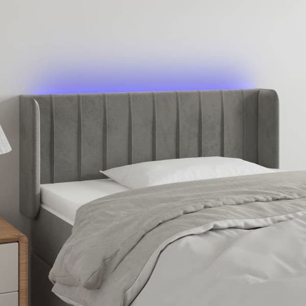 Maison Exclusive - LED-päätyharso Vaaleanharmaa 93x16x78/88 cm Sametti Ljusgrått