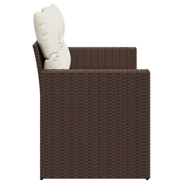 Maison Exclusive - Trädgårdssoffa med kuddar 2 platser brun flätad resin