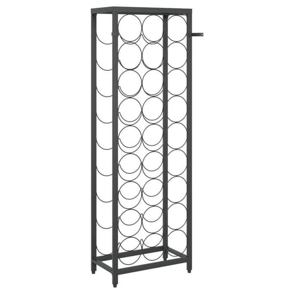 Maison Exclusive - Flaskställ för 27 flaskor svart 34x18x100cm smidesjärn