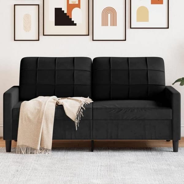 Maison Exclusive - Musta 2-paikkainen sohva 140 cm Sametti