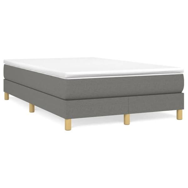Maison Exclusive - Seng med lamelbund og mørk grå madras 120x190cm stof