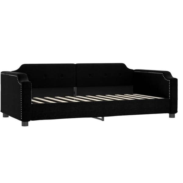Maison Exclusive - Senge med udtræk og sort madras 90x190 cm stof