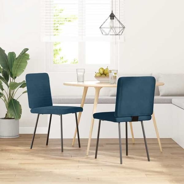 Maison Exclusive - Matstolar set om 2 Blå Sammet