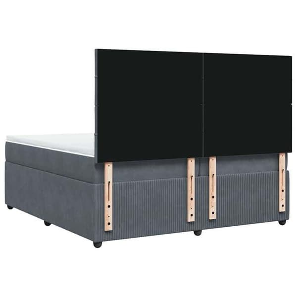 Maison Exclusive - Sänkylaatikko ja harmaa samettimatrassi 200x200cm
