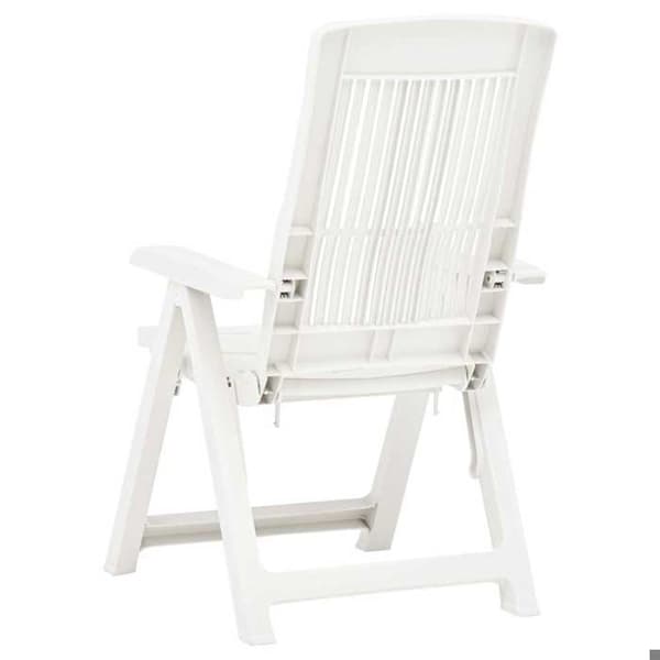 Maison Exclusive - Fällbara lutande stolar, set om 2, i vit plast