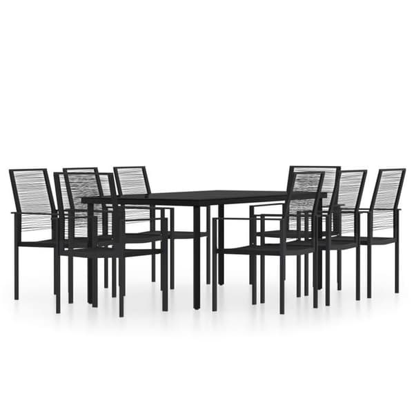 Maison Exclusive - Have spisebordssæt 9 dele Sort