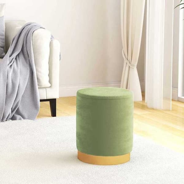 Maison Exclusive - Pyöreä säilyty stooli, Vihreä sinappi, Sametti 31 x 37 cm Senapsgul