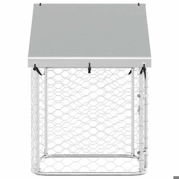Maison Exclusive - Ulkoilma kennel katolla 100x100x150 cm silver-