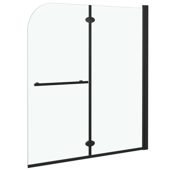 Maison Exclusive - Fällbar duschkabin 2 paneler ESG 120x140 cm Svart