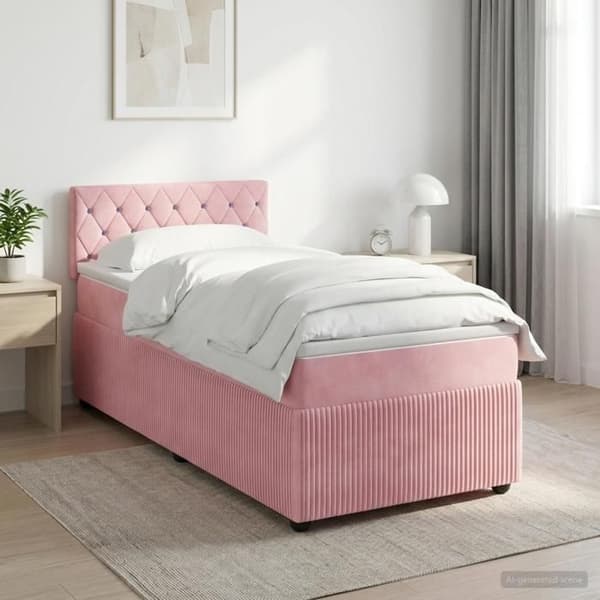 Maison Exclusive - Boxspring säng med madrass Rose 90 x 190 cm Sammet