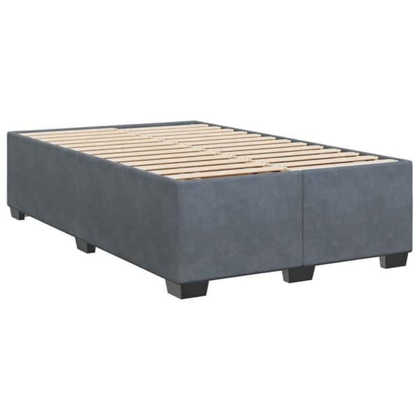 Maison Exclusive - Boxspring-sänky tummanharmaalla patjalla 120 x 190 cm Sametti