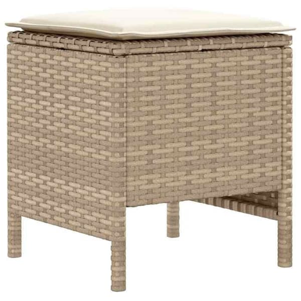 Maison Exclusive - 2 st Pouf för Trädgård i PE Rotsin Beige och Kräm