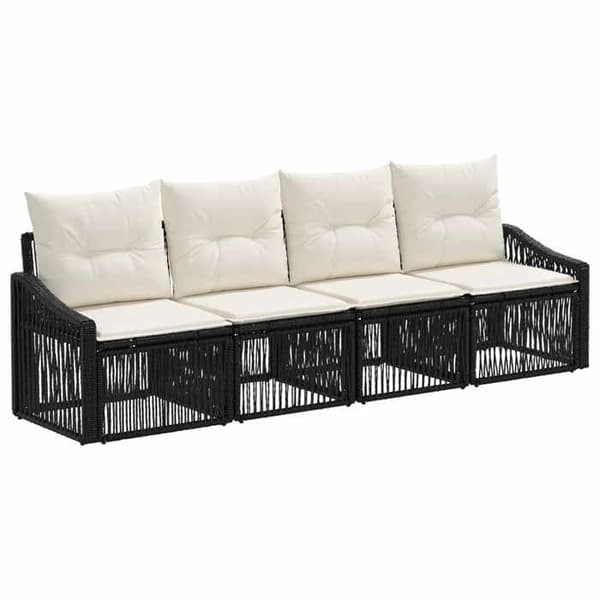Maison Exclusive - Sæt af 4 pc have-sofa i sort polyrotin