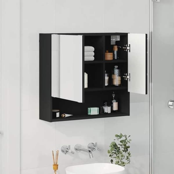 Maison Exclusive - Spejlskab Sort 59 x 17 x 55 cm Ingeniørtræ