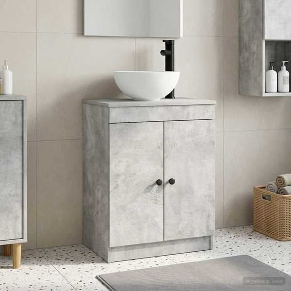 Maison Exclusive - Badeværelsesmøbel med vask Grå beton 54 x 35 x 83 cm