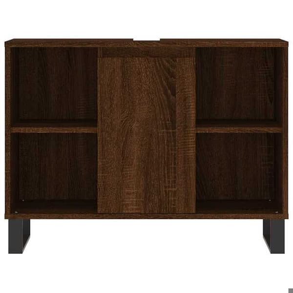Maison Exclusive - Badeværelsesskab i brunt egetræ 80x33x60cm ingeniørtræ Brun ek